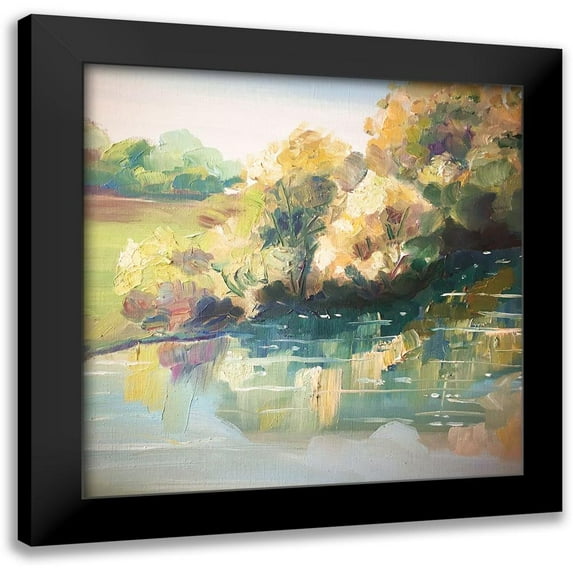 Boho Hue Studio 20x20 Black Modern Framed Museum Art Print Titled - Along the River