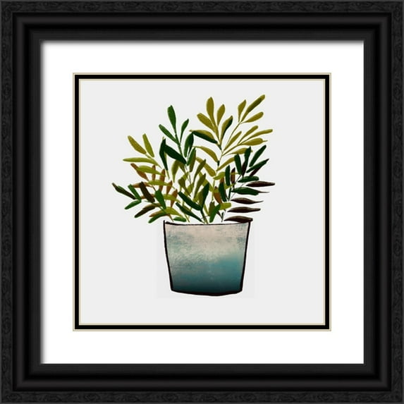 Boho Hue Studio 20x20 Black Ornate Wood Framed with Double Matting Museum Art Print Titled - House Pot 2