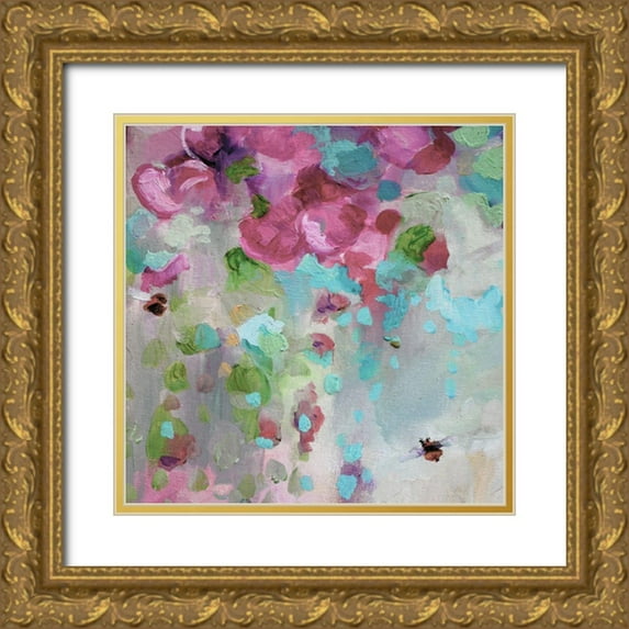 Boho Hue Studio 20x20 Gold Ornate Wood Framed with Double Matting Museum Art Print Titled - Spring Phoenix