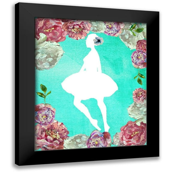 Boho Hue Studio 20x24 Black Modern Framed Museum Art Print Titled - Rose Ballerina