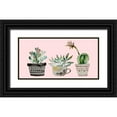 thumbnail image 1 of Boho Hue Studio 24x14 Black Ornate Wood Framed with Double Matting Museum Art Print Titled - Succulant Trio, 1 of 4