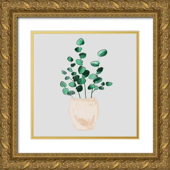 Boho Hue Studio 26x26 Gold Ornate Wood Framed with Double Matting Museum Art Print Titled - House Pot 3