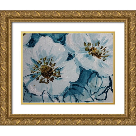 Boho Hue Studio 32x26 Gold Ornate Wood Framed with Double Matting Museum Art Print Titled - Blossom Bunch 11