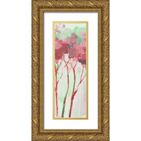 Boho Hue Studio 7x14 Gold Ornate Wood Framed with Double Matting Museum Art Print Titled - Woodhaven Forest 2