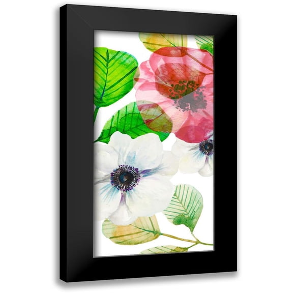Boho Hue Studio 9x14 Black Modern Framed Museum Art Print Titled - Flower Panel 3