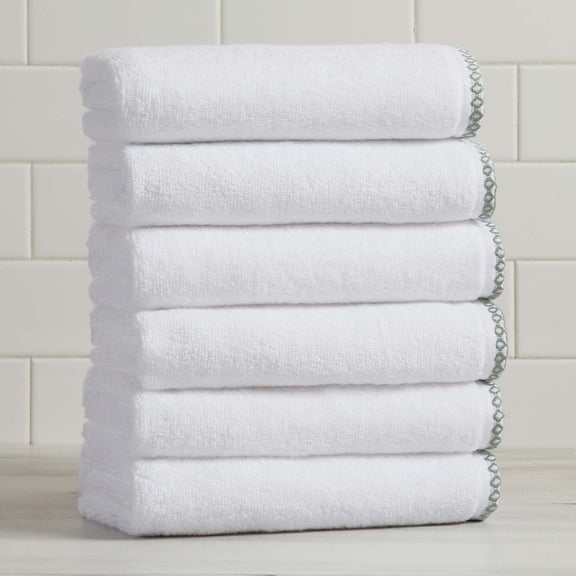 Boho-Inspired Border Quick-Dry Cotton 6 Pack Hand Towel Set
