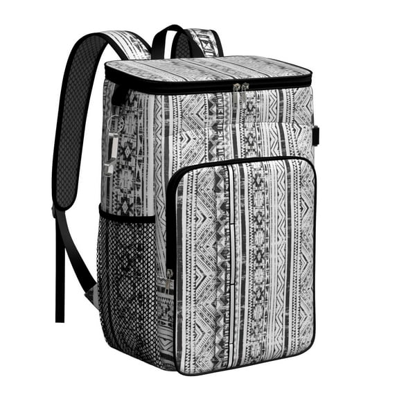Boho Insulated Cooler Backpack - 20L Soft Cooler Bag, Bohemian Style for Outdoor Enthusiasts