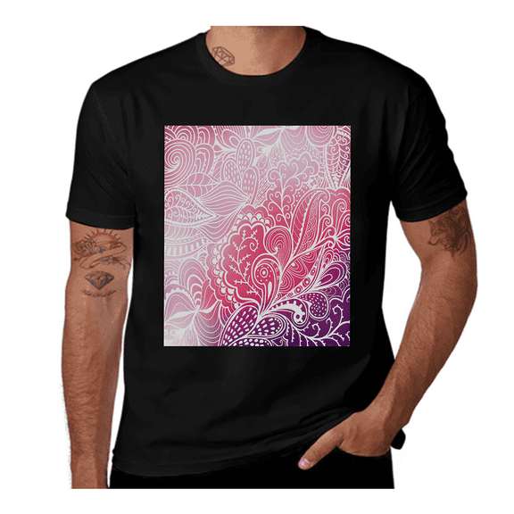Boho Intricate Floral Design-Floral-Purple-White-Pink Casual Streetwea Everyday Tshirt Comfortable Wear tee shirt