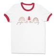 thumbnail image 1 of Boho Jingle All the Way Ringer Tee Shirt Unisex Medium White/Red, 1 of 5