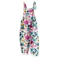 thumbnail image 1 of Boho Jumpsuits for Women Linen Loose Casual Summer Rompers Floral Rompers Wide Leg Bib Overall with Pockets Shorts Overalls for Women Multicolor 4XL, 1 of 5