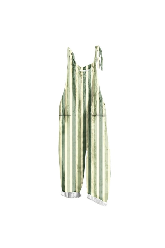 Boho Jumpsuits for Women Plaid Printed Plus Size Sleeveless Casual Pullover Wide Leg Spring Summer Vacation Rompers for Spring Summer Green S-5XL