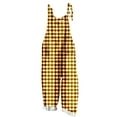 thumbnail image 1 of Boho Jumpsuits for Women Plaid Printed Plus Size Sleeveless Casual Pullover Wide Leg Spring Summer Vacation Rompers for Spring Summer Orange S-5XL, 1 of 5
