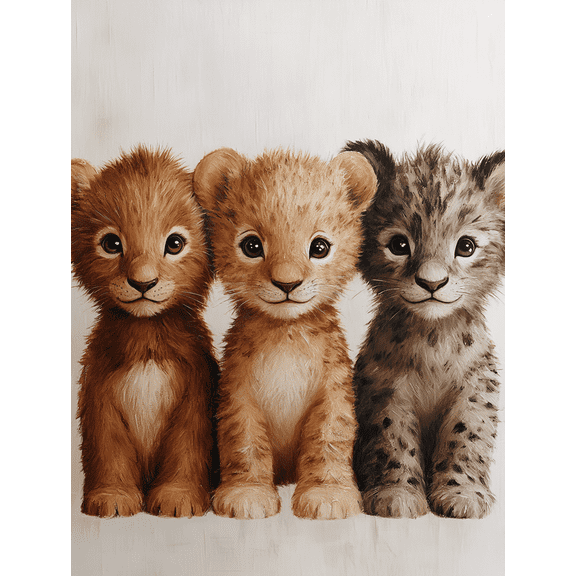 Boho Jungle Safari Nursery Canvas Print, Baby Boy Woodland Animal Wall Decor, Nursery Art