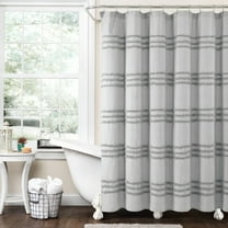 Boho Kendra Tufted Yarn Dyed Eco-Friendly Recycled Cotton Shower Curtain Light Gray Single 72X72