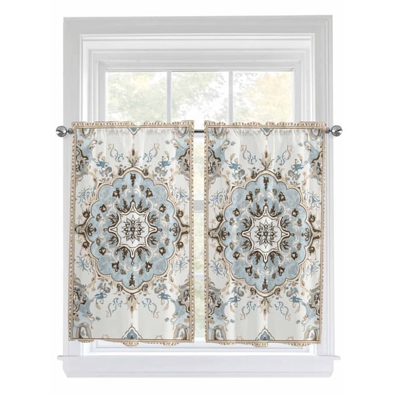 Boho Kitchen Curtains 54 Inch Length, Ethnic Aztec Southwest Neutral ...
