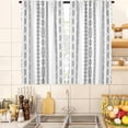 thumbnail image 1 of Boho Kitchen Curtains Black and White Geometric Modern Farmhouse Abstract Small Short 27.5" W x 39" L Window Treatment Tiers for Bedroom Living Room Bathroom 2 Panels Rod Pocket Drapes, 1 of 6