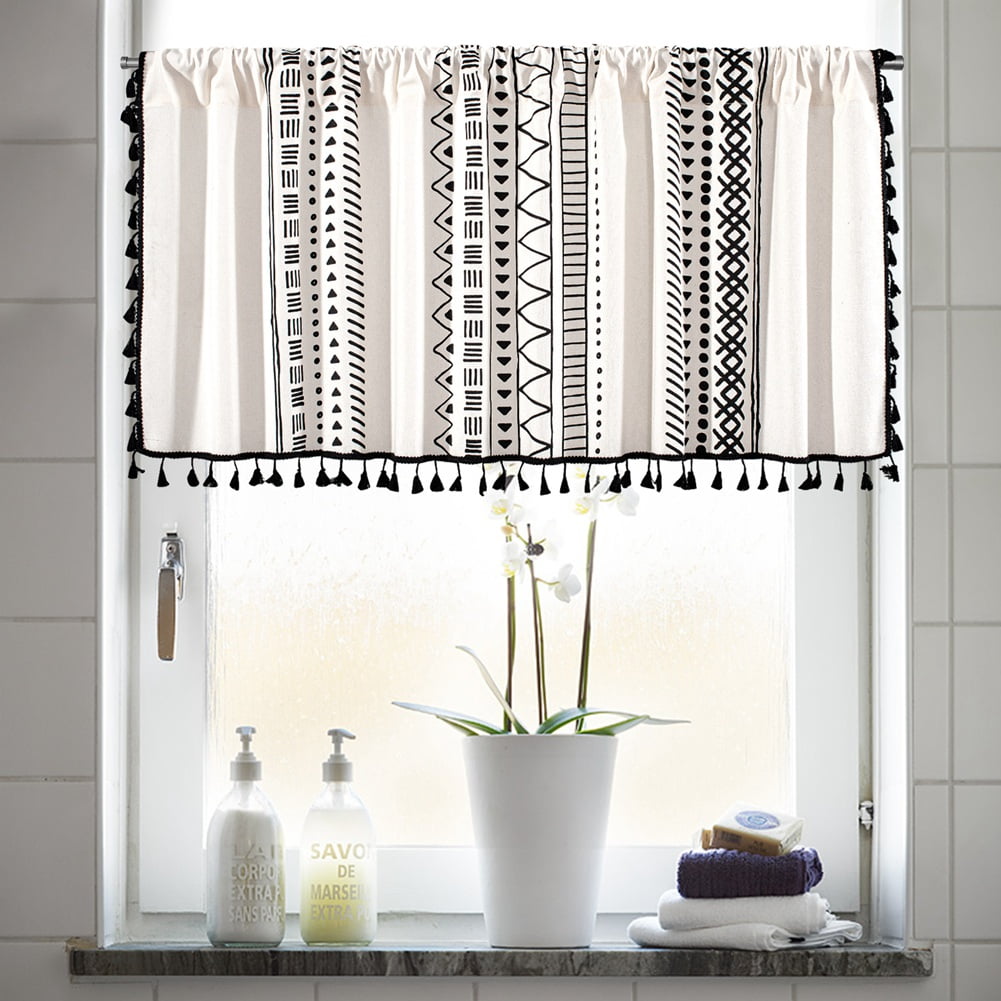 Boho Kitchen Curtains French Striped Farmhouse Vintage Chic Cottage ...
