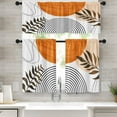thumbnail image 1 of Boho Kitchen Curtains Geometric Window Curtains Valance and Tier Set 36 Inch, Summer Palm Tree Orange Sun Rod Pocket Short Tier Curtain, Tropical Small Cafe Curtains for Kitchen Decor, 1 of 6