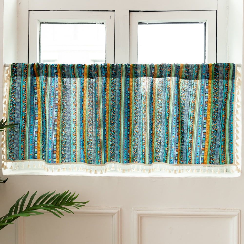 Boho Kitchen Curtains Retro Bohemian Bathroom Curtains Window Treatment ...