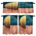thumbnail image 1 of Boho Kitchen Curtains Sets for Windows 36 Inch Length, Modern Abstract Gold Teal Geometric Art Rod Pocket Window Treatments Tier Curtains and Valances Set for Bedroom/Bathroom, 1 of 8