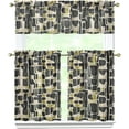 thumbnail image 1 of Boho Kitchen Curtains Valances and Tiers Set for Windows,Bohemian Bathroom Window Curtain Valance 3 Piece Sets,Kitchen Decor for Living Room,54"x 36", 1 of 6