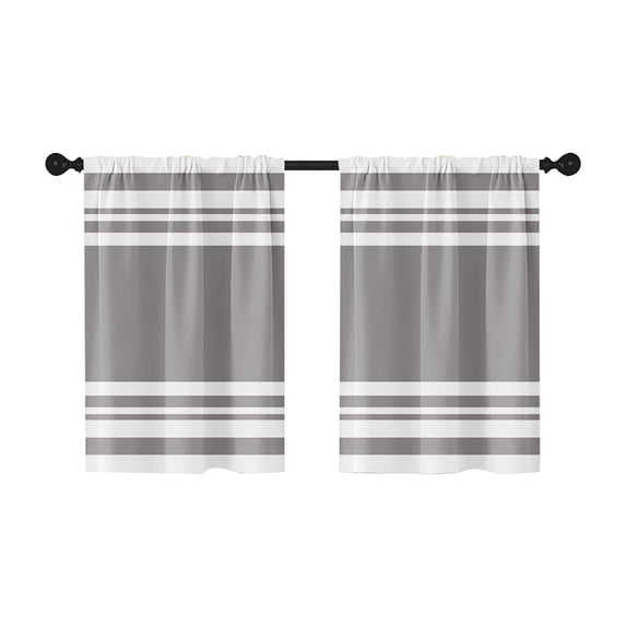 Boho Kitchen Curtains and Valances Set, 2D Printed Cafe Short Window Curtains for Bathroom Dining Room Minimalist Geometric Tier Treatment Drapes
