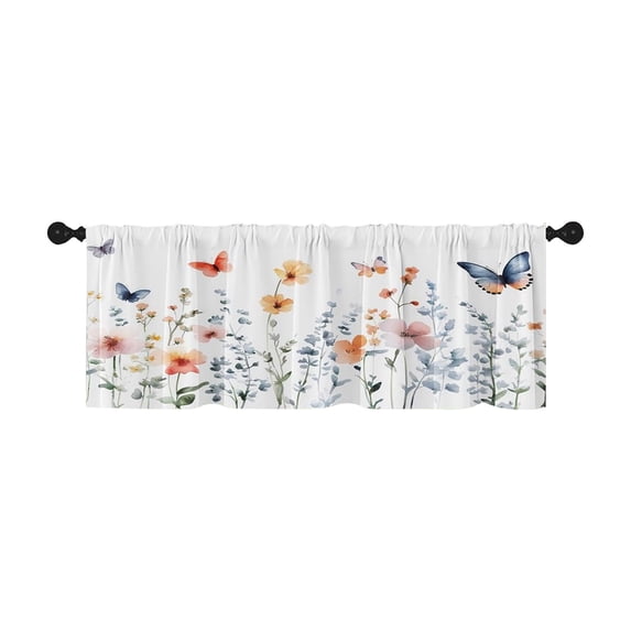 Boho Kitchen Curtains and Valances Set, 2D Printed Cafe Short Window Curtains for Bathroom Dining Room Minimalist Geometric Tier Treatment Drapes