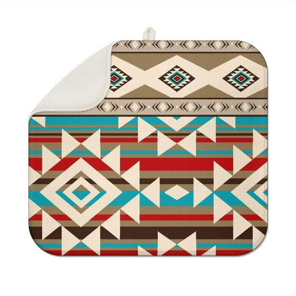 Boho Kitchen Dish Drying Mat 16x18 Inch Microfiber Washable Reusable Super Absorbent Dish Drainer Pad for Home and Cafe Use