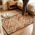 thumbnail image 1 of Throw Rug Washable Non Slip Low Pile Soft Bedside Rug 31x20 Inch Indoor Vintage Small Area Rugs Door Mat for Entrance Kitchen Bedroom, Brown, 1 of 10