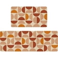 thumbnail image 1 of Boho Kitchen Mat Set of 2,Geometric Semicircle Print Abstract Kitchen Rugs and Mats Non Skid Washable,Modern Farmhouse Runner Rugs with Rubber Backing for Kitchen Decor (17"x47"+17"x30"), 1 of 6