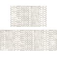 thumbnail image 1 of Boho Kitchen Mat Set of 2,Modern Farmhouse Kitchen Rugs and Mats Non Skid Washable,Moroccan Boho Runner Rugs with Rubber Backing for Kitchen Decor Accessories (Grey/Off-White 17"x47"+17"x30"), 1 of 6