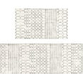 thumbnail image 1 of Boho Kitchen Mat Set of 2,Modern Farmhouse Kitchen Rugs and Mats Non Skid Washable,Moroccan Boho Runner Rugs with Rubber Backing for Kitchen Decor Accessories (Grey/Off-White 17"x47"+17"x30"), 1 of 6