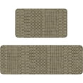 thumbnail image 1 of Boho Kitchen Mat Set of 2,Modern Farmhouse Kitchen Rugs and Mats Non Skid Washable,Moroccan Boho Runner Rugs with Rubber Backing for Kitchen Decor Accessories (Khaki/Charcoal 17"x47"+17"x30"), 1 of 6