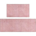 thumbnail image 1 of Boho Kitchen Mat Set of 2,Modern Farmhouse Kitchen Rugs and Mats Non Skid Washable,Moroccan Boho Runner Rugs with Rubber Backing for Kitchen Decor and Accessories (Pink 17"x47"+17"x30"), 1 of 1