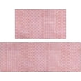 thumbnail image 1 of Boho Kitchen Mat Set of 2,Modern Farmhouse Kitchen Rugs and Mats Non Skid Washable,Moroccan Boho Runner Rugs with Rubber Backing for Kitchen Decor and Accessories (Pink 17"x47"+17"x30"), 1 of 7