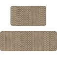 thumbnail image 1 of Boho Kitchen Mat Set of 2,Modern Farmhouse Kitchen Rugs and Mats Non Skid Washable,Moroccan Boho Runner Rugs with Rubber Backing for Kitchen Decor and Accessories (Tan/Brown 17"x47"+17"x30"), 1 of 6