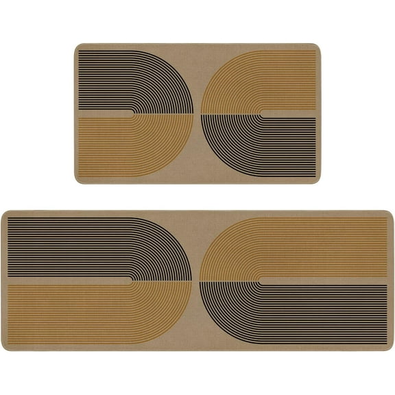 Boho Kitchen Mat Set of 2,Modern Farmhouse Rainbow Kitchen Rugs and Mats Non Skid Washable,Bohemia Runner Rugs with Rubber Backing for Kitchen Decor Accessories (17"x47"+17"x30")