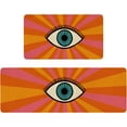 thumbnail image 1 of Boho Kitchen Mat Set of 2,Rainbow Evil Eye Print Abstract Kitchen Rugs and Mats Non Skid Washable,Modern Farmhouse Runner Rugs with Rubber Backing for Kitchen Decor (17"x47"+17"x30"), 1 of 6