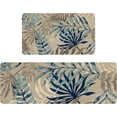 thumbnail image 1 of Boho Kitchen Mat Set of 2,Tropics Palm Leaves Kitchen Rugs and Mats Non Skid Washable,Bohemia Farmhouse Runner Rugs with Rubber Backing for Kitchen Decor Accessories (17"x47"+17"x30"), 1 of 6