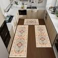 thumbnail image 1 of Boho Kitchen Mats for Floor 3 PCS, Non-Slip Kitchen Rug Sets, Waterproof Mats for Kitchen Floor, Farmhouse Washable Runner Rugs for Hallway Laundry Holiday Sink Decor (Orange,20"x59"+20"x48"+20"x32"), 1 of 7