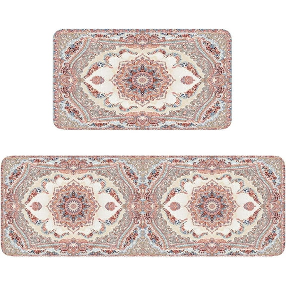 Boho Kitchen Rug Flower Kitchen Rugs Kitchen Rugs Sets of 2 Rectangle Washable Kitchen Rugs Farmhouse Style Easter Kitchen Rugs Throw Rugs for Kitchen Colorful Kitchen Long Rug for Kitchen