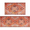 thumbnail image 1 of Boho Kitchen Rug and Mat Set of 2 Non-Slip Washable Anti-Fatigue Farmhouse Rug Floor Comfort Mat for Kitchen Sink Front, Laundry, Bathroom, Home Decor, 17x30+17x47inch, 1 of 6
