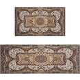 thumbnail image 1 of Boho Kitchen Rug Mat Set of 2 Washable Non-Slip Bohemian Brown Ethnic Kitchen Rug Runner Rubber Kitchen Floor Mats Boho Decor, 1 of 5