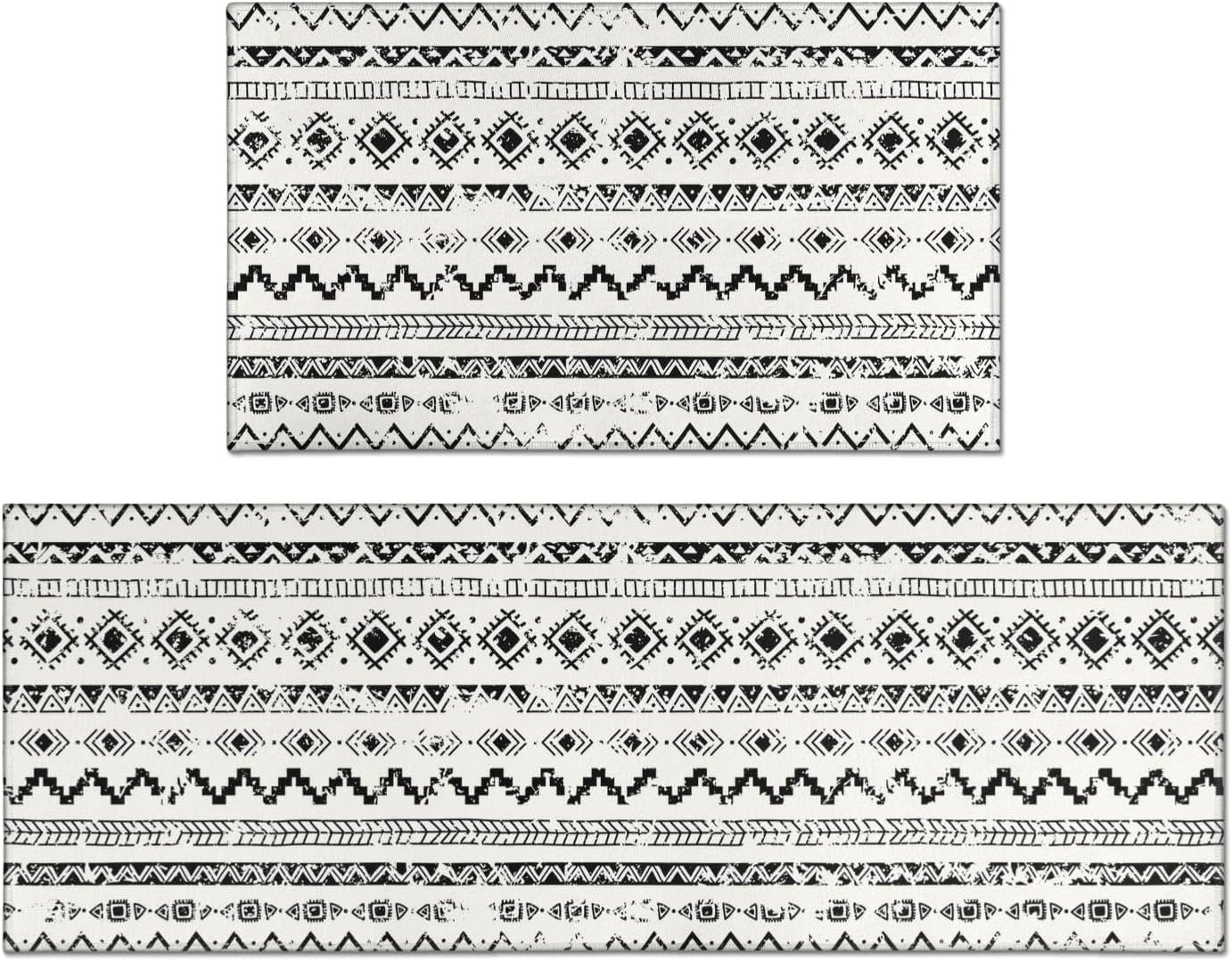 Boho Kitchen Rug and Rug Set of 2, Modern Farmhouse Kitchen Rug, Non