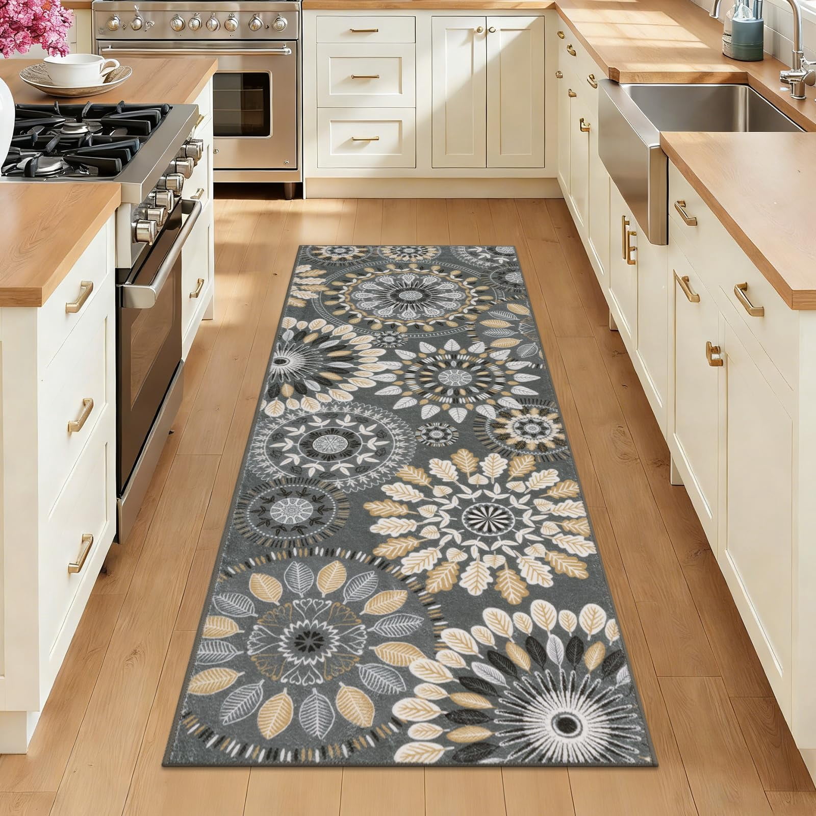 Boho Kitchen Rug Set 3 Piece Non Slip Washable Runner for Farmhouse ...