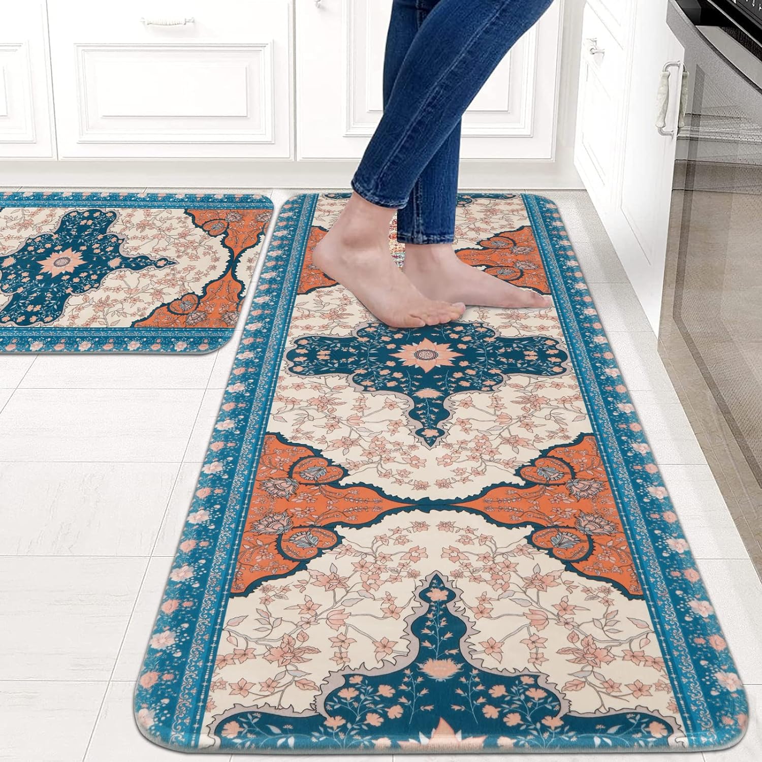 Boho Kitchen Rug Sets 2 Piece Farmhouse Kitchen Rugs and Mats Non Skid