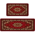thumbnail image 1 of Boho Kitchen Rug Sets 2 Piece with Runner Farmhouse Rubber Kitchen Mats for Floor Non Slip Washable Thin Kitchen Area Rug Floor Mat Waterproof Hallway Laundry Room Runner Rug, 1 of 6