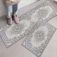 thumbnail image 1 of Boho Kitchen Rug Sets 2 Piece with Runner Farmhouse Rubber Kitchen Mats for Floor Non Slip Washable Thin Kitchen Area Rug Floor Mat Waterproof Hallway Laundry Room Runner Rug, 1 of 1
