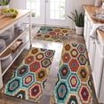 thumbnail image 1 of Boho Kitchen Rug Sets 3 Piece,Orange Green Blue Red Non Slip Kitchen Rugs and Mats Set,Boho Geometric Rugs for Floor Washable Kitchen Floor Rugs for Hallway Laundry Room 20x32+20x47+20x59 Inch, 1 of 3