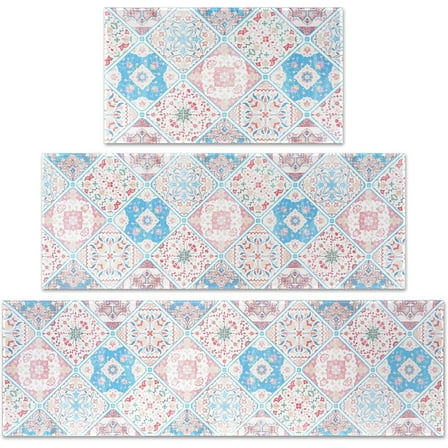 Boho Kitchen Rug Sets 3 Piece with Runner Non Slip Kitchen Rugs and Mats Washable Kitchen Mats for Floor Thick Kitchen Floor Mat Carpet Runner Rugs